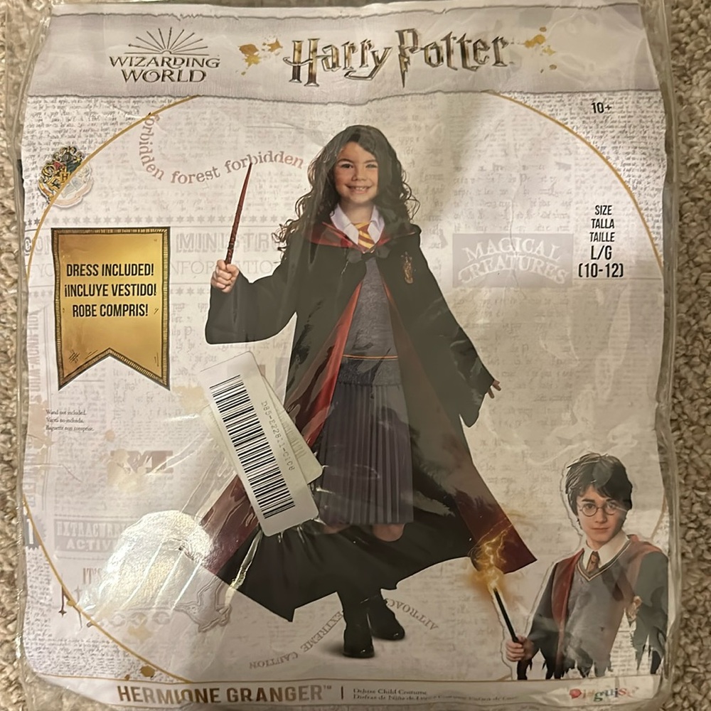 Harry Potter Hermione Granger Costume Size 10/12 Halloween dress up 🖤🧡